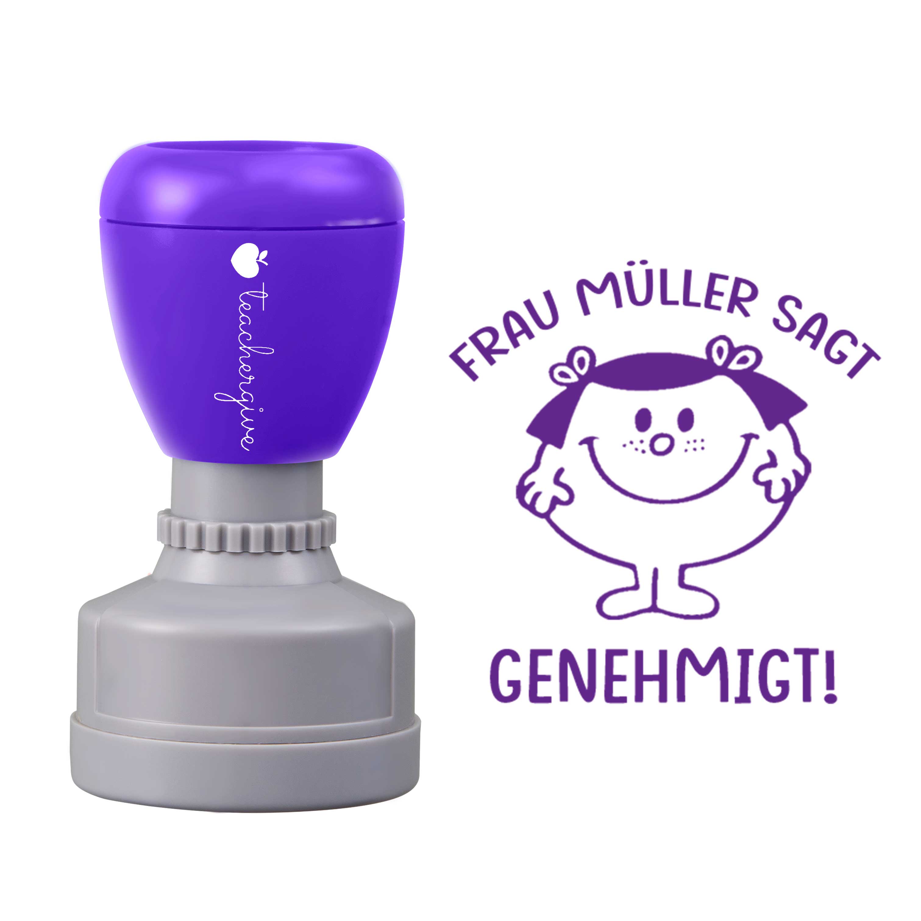 Personalisiert Name sagt genehmigt Lehrer Stempel