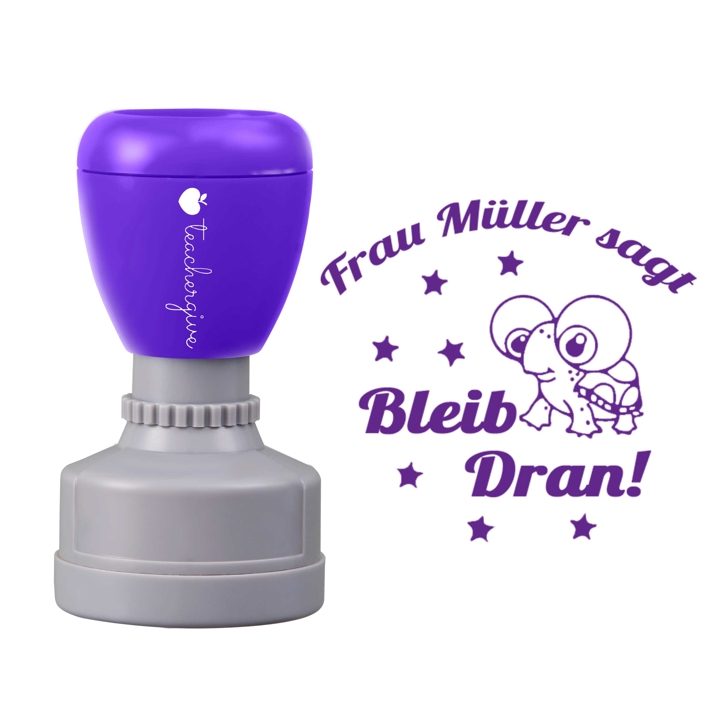 Personalisiert Name Sagt Bleib Dran Lehrer Stempel