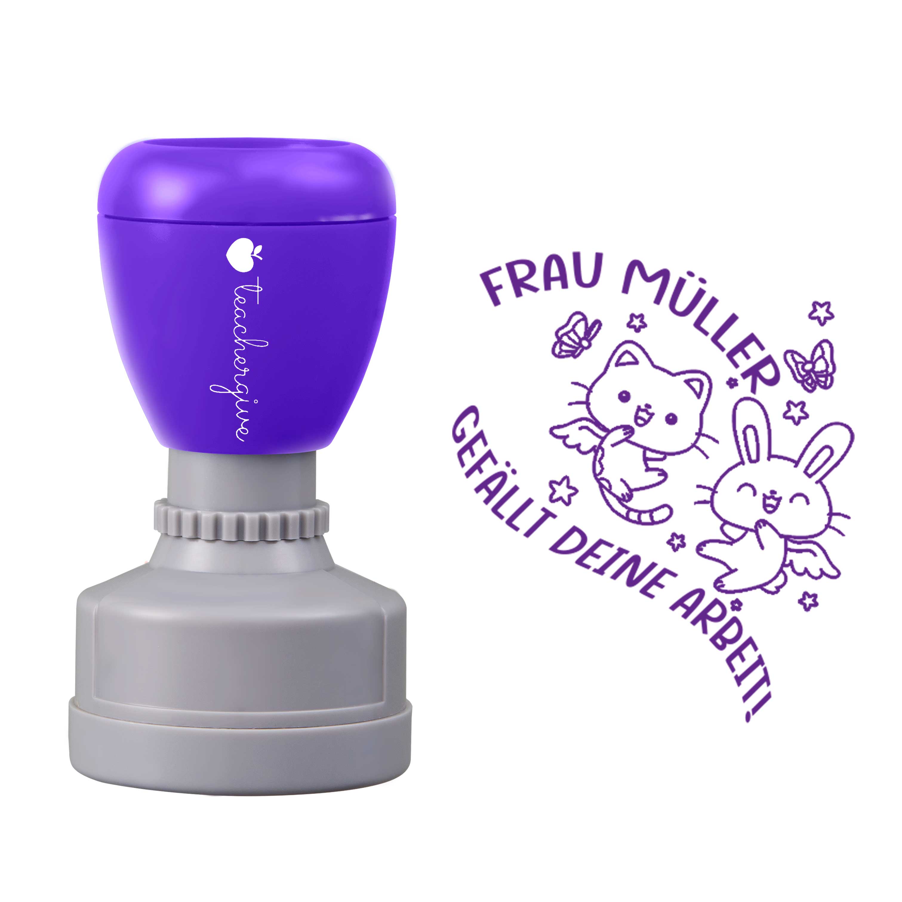 Personalisiert Name gefällt deine Arbeit Lehrer Stempel