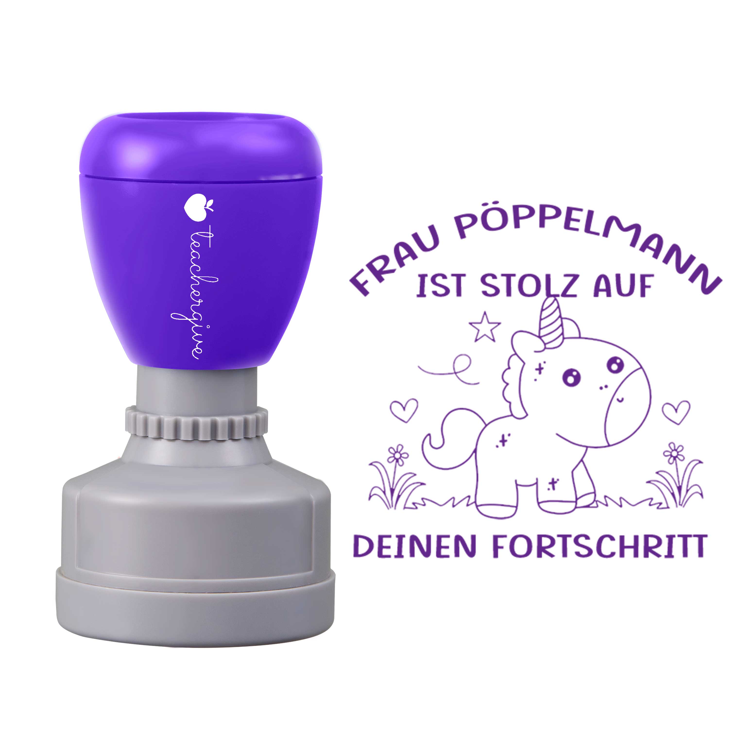 Personalisiert Name ist stolz auf deinen Fortschritt Lehrer Stempel