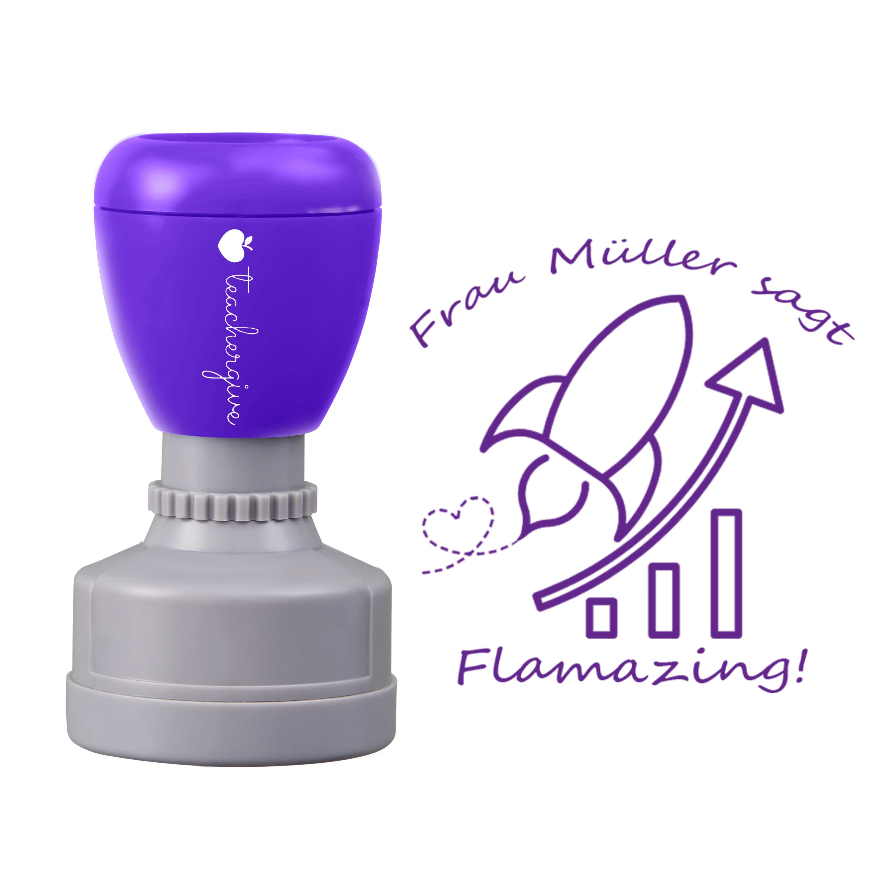 Personalisiert Name Sagt Flamazing Lehrer Stempel