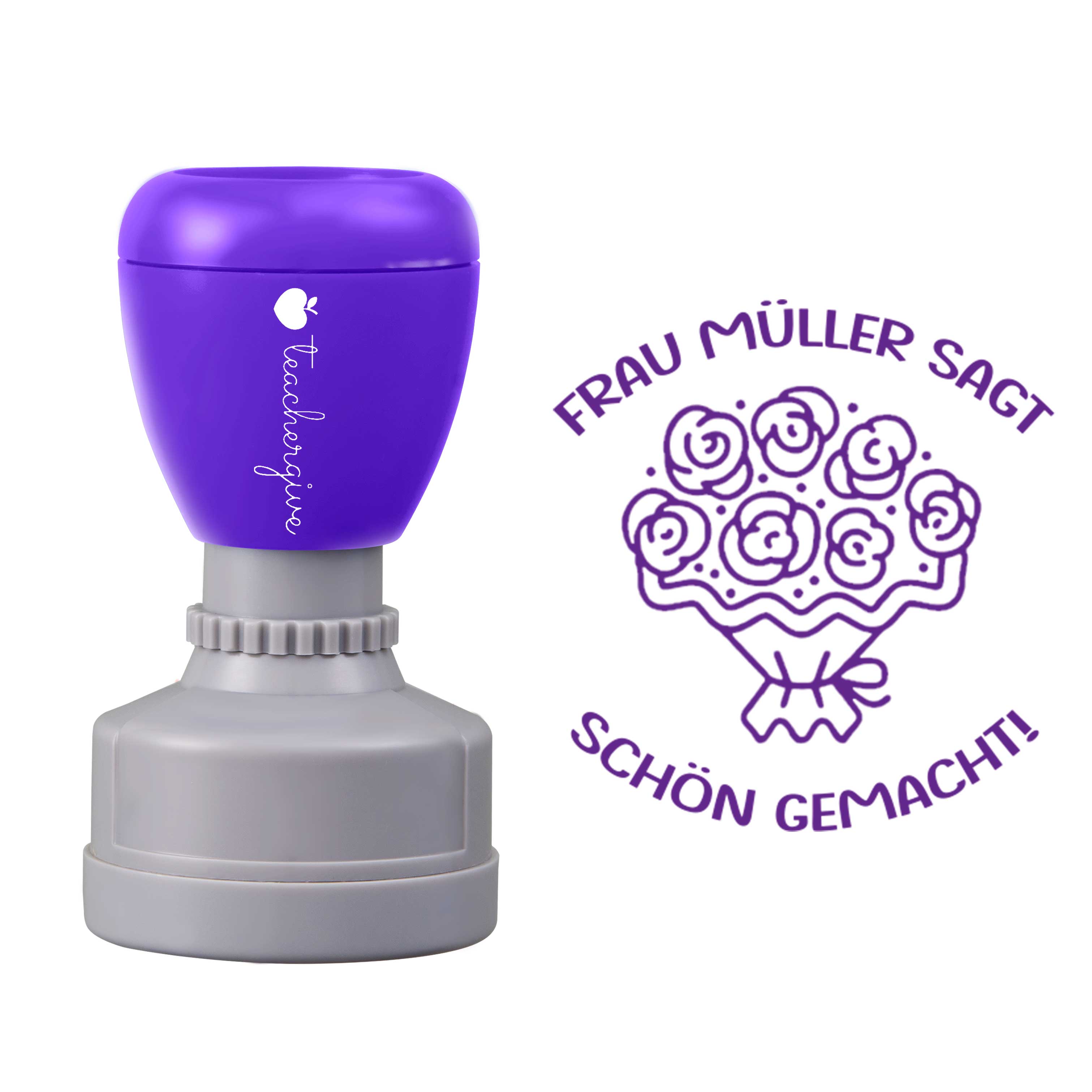 Personalisiert Name sagt schön gemacht Lehrer Stempel