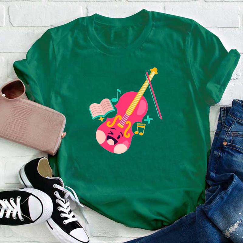 Musik Violin Spielen Lehrer T-Shirt