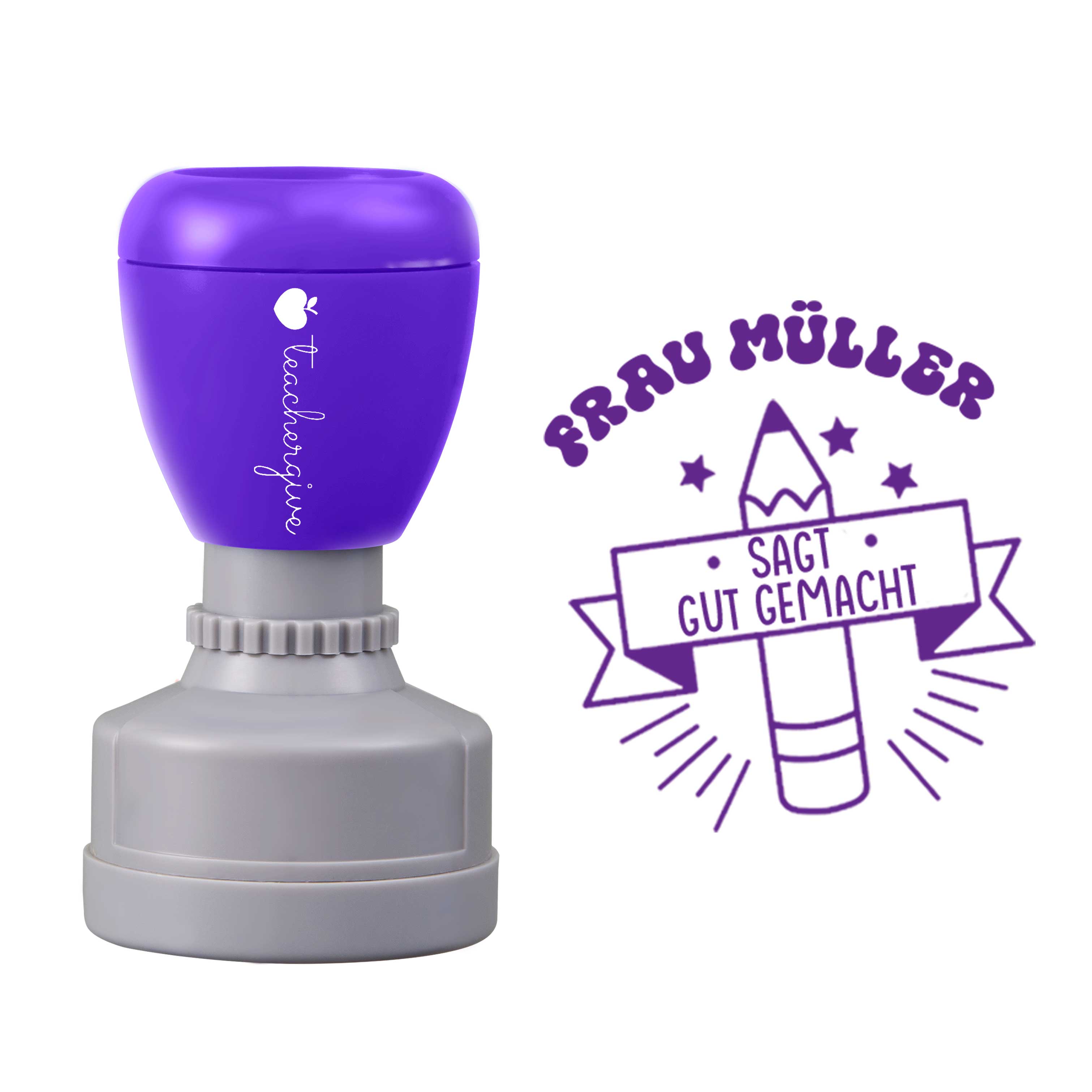 Personalisiert Name sagt gut gemacht Lehrer Stempel