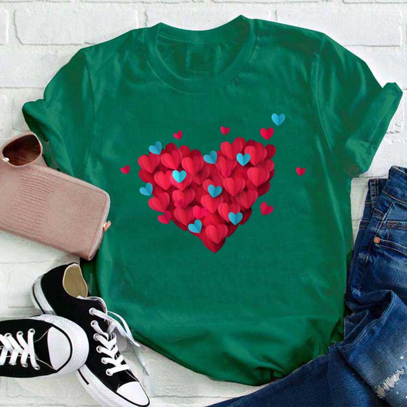 Valentinstag Herz Lehrer T-Shirt