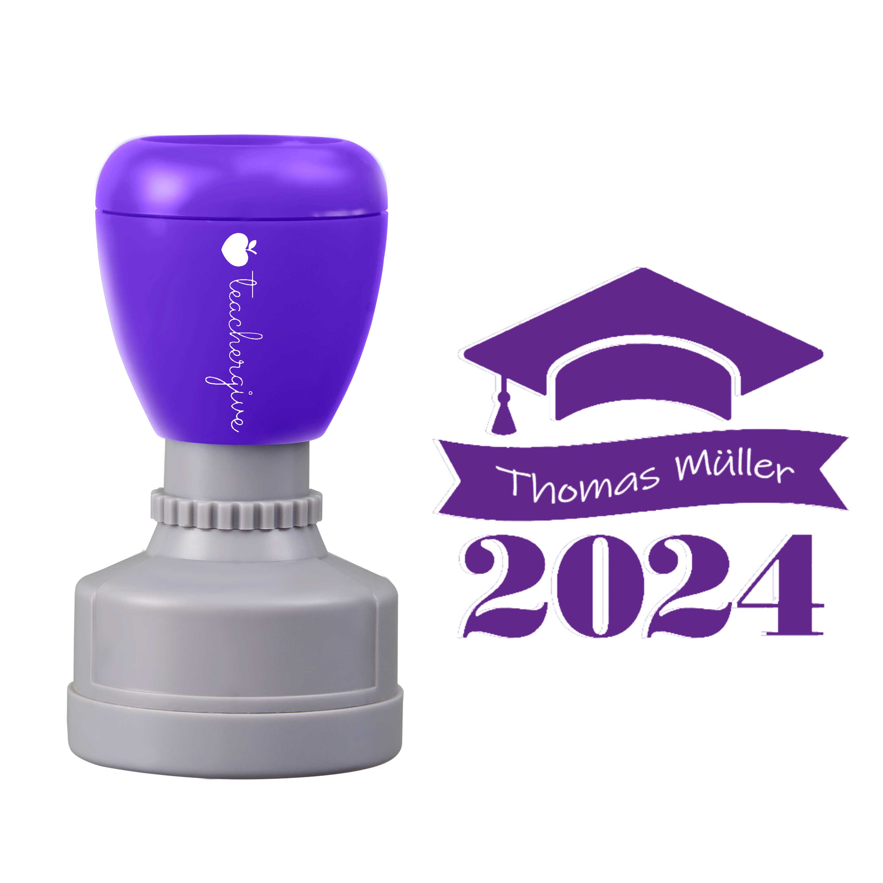 Personalisiert Name 2024 Abschluss Lehrer Stempel