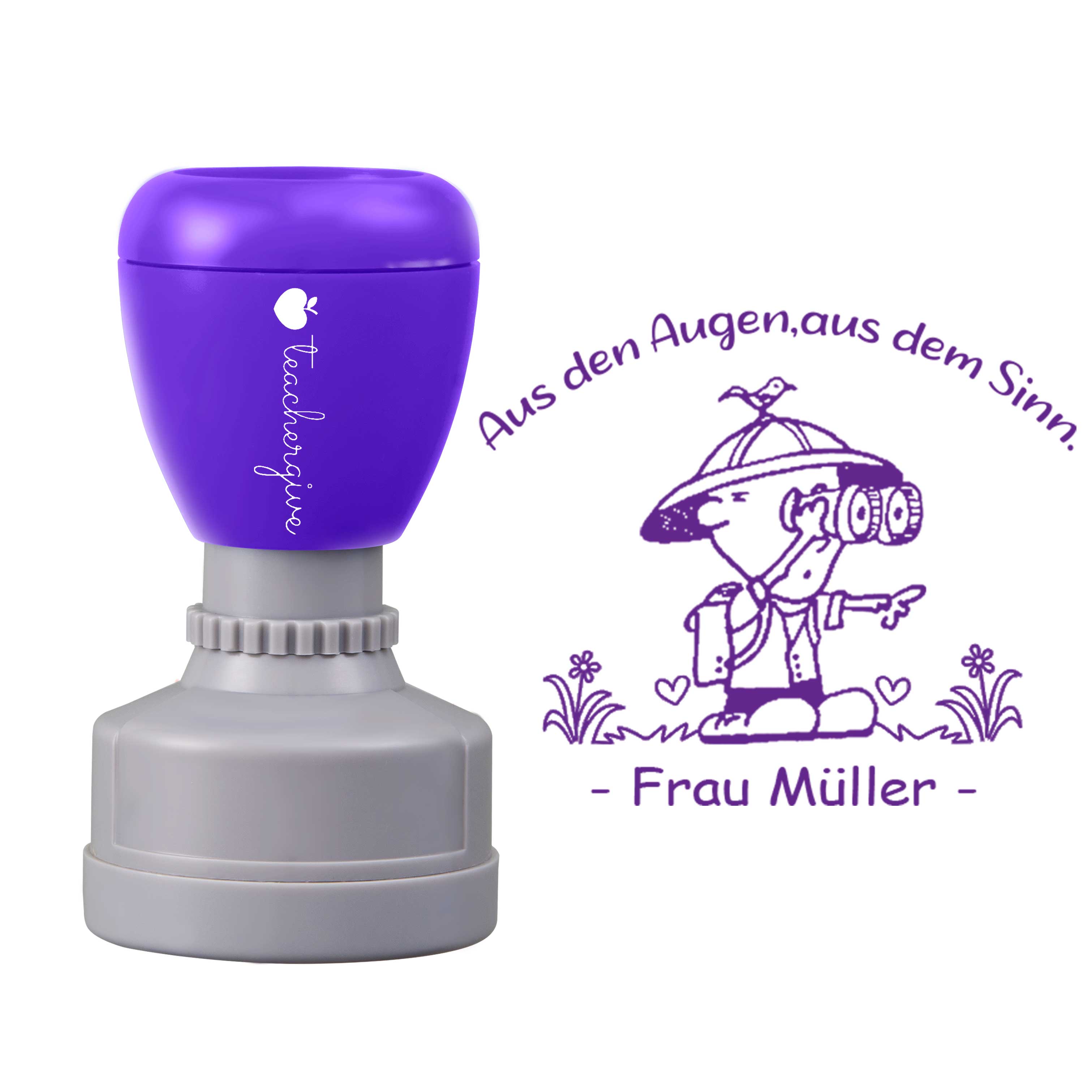 Personalisiert Aus den Augen aus dem Sinn Lehrer Stempel