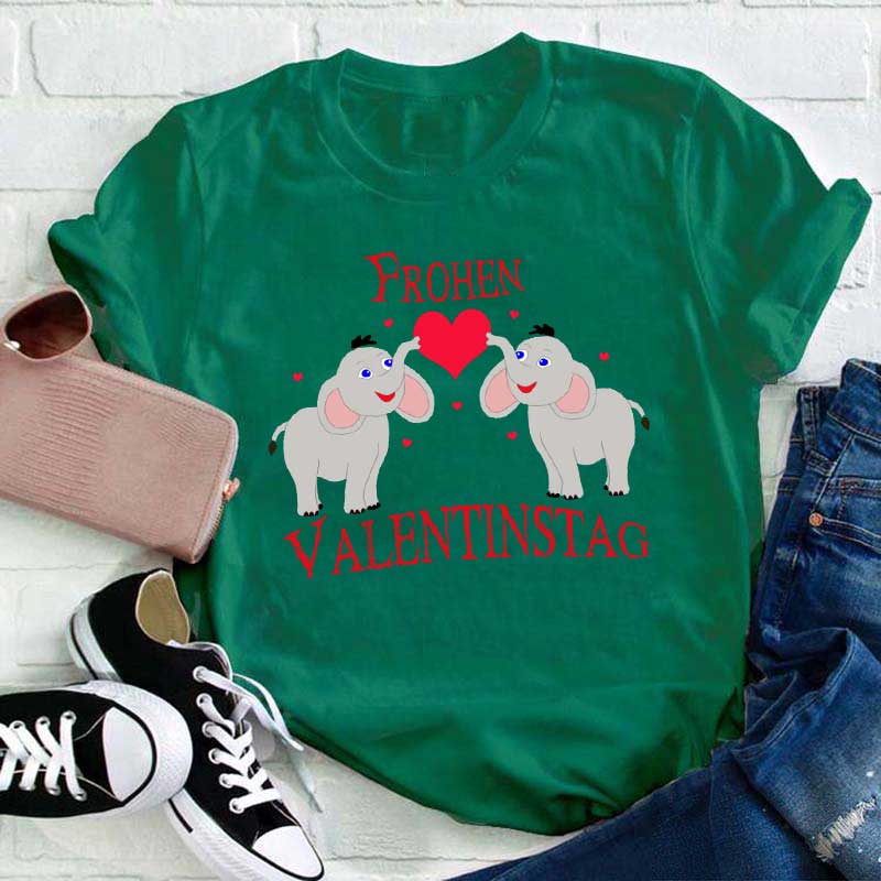 Elefanten Frohen Valentinstag Lehrer T-Shirt