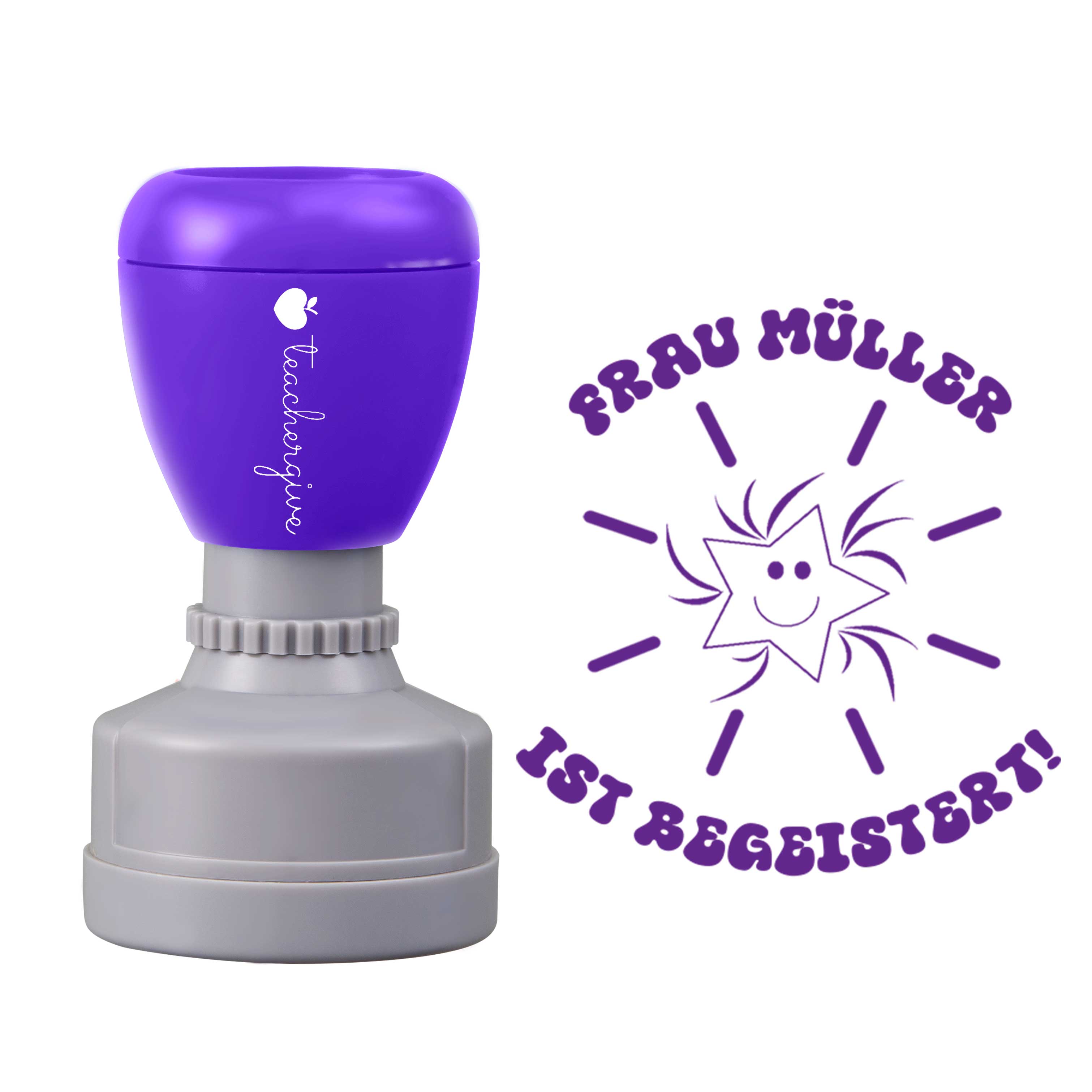 Personalisiert ist begeistert Lehrer Stempel