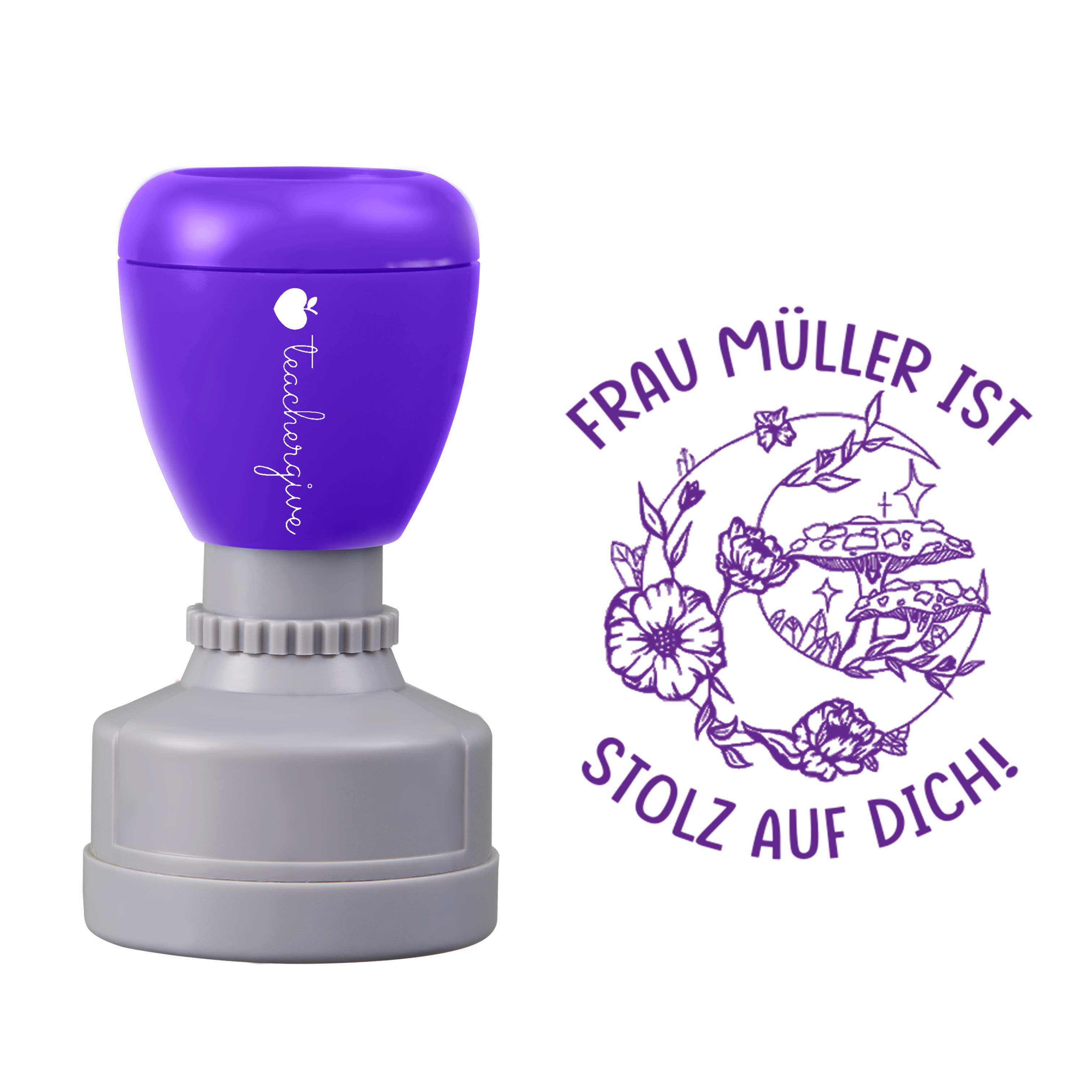 Personalisiert Name ist stolz auf dich Lehrer Stempel