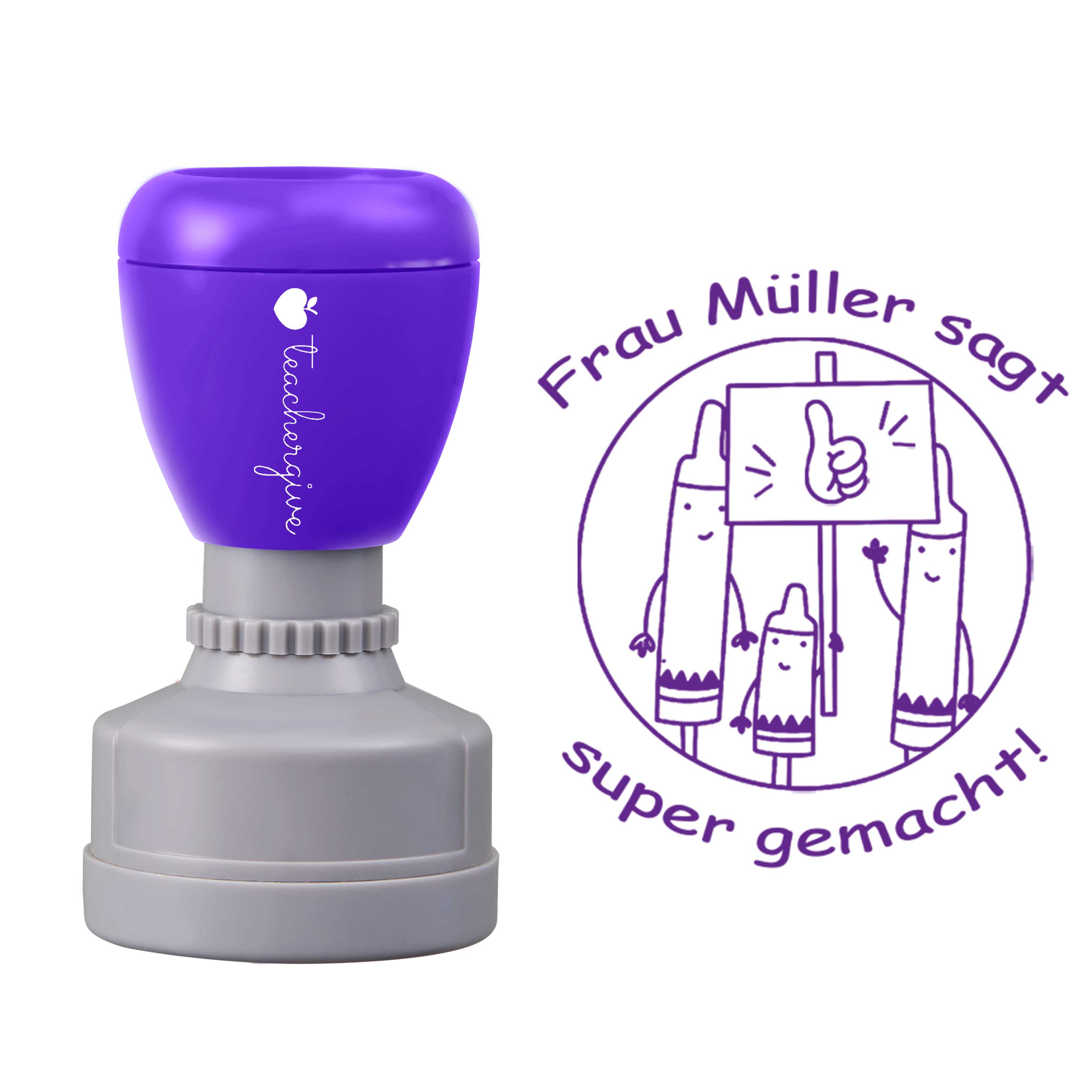 Personalisiert sagt super gemacht Lehrer Stempel