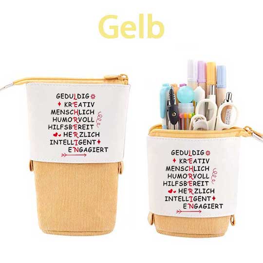 Geduldig Kreativ Menschlich Humorvoll Hilfsbereit Herzlich Intelligent Engagiert Federmäppchen Mäppchen