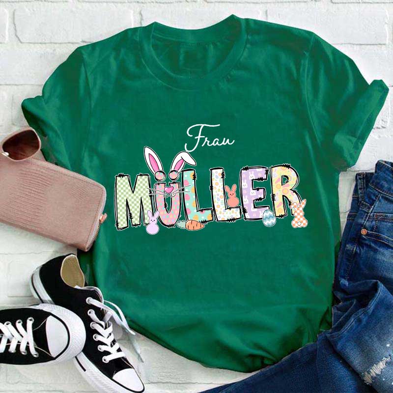 Personalisiert Ostern Name Lehrer T-Shirt
