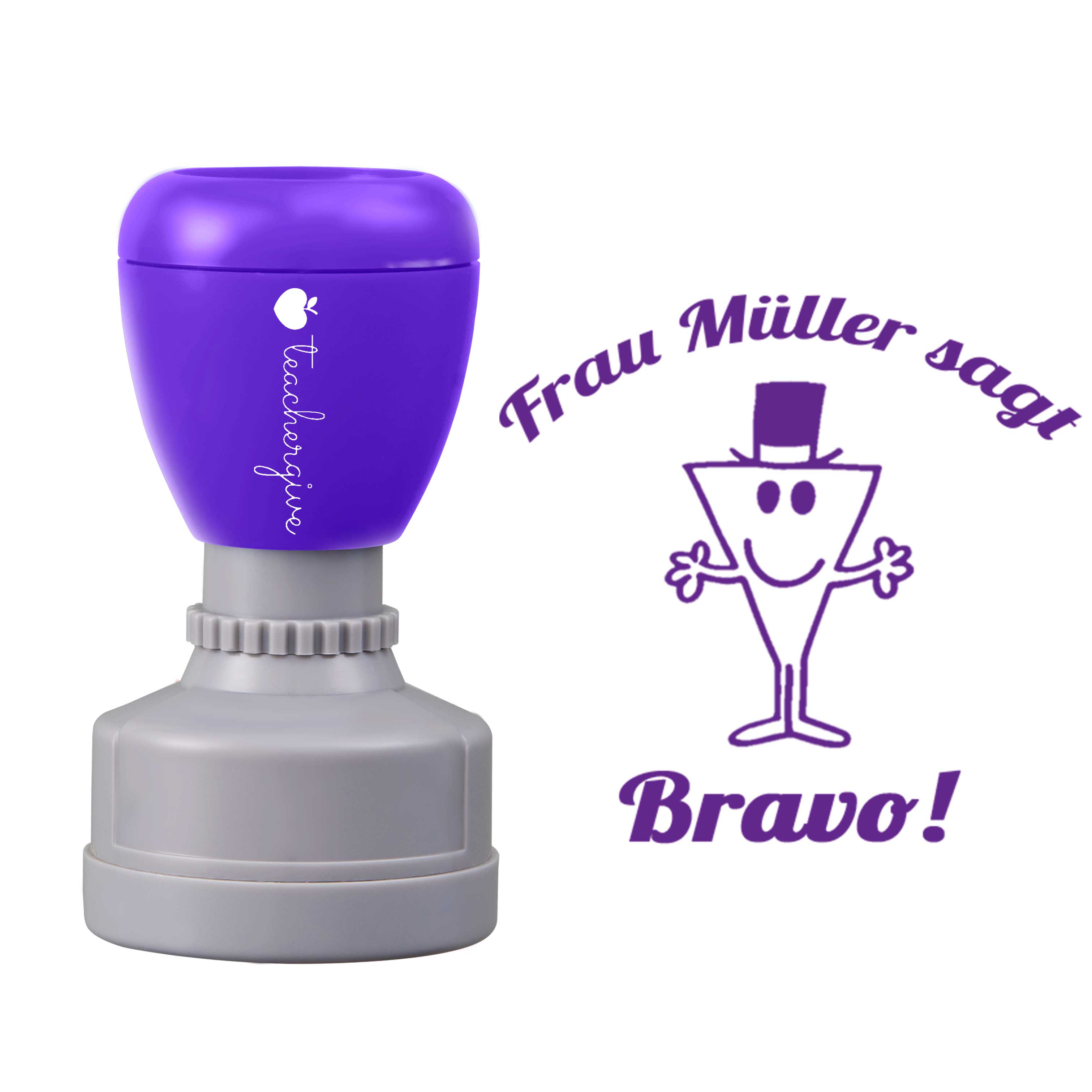 Personalisiert Name Sagt Bravo Lehrer Stempel