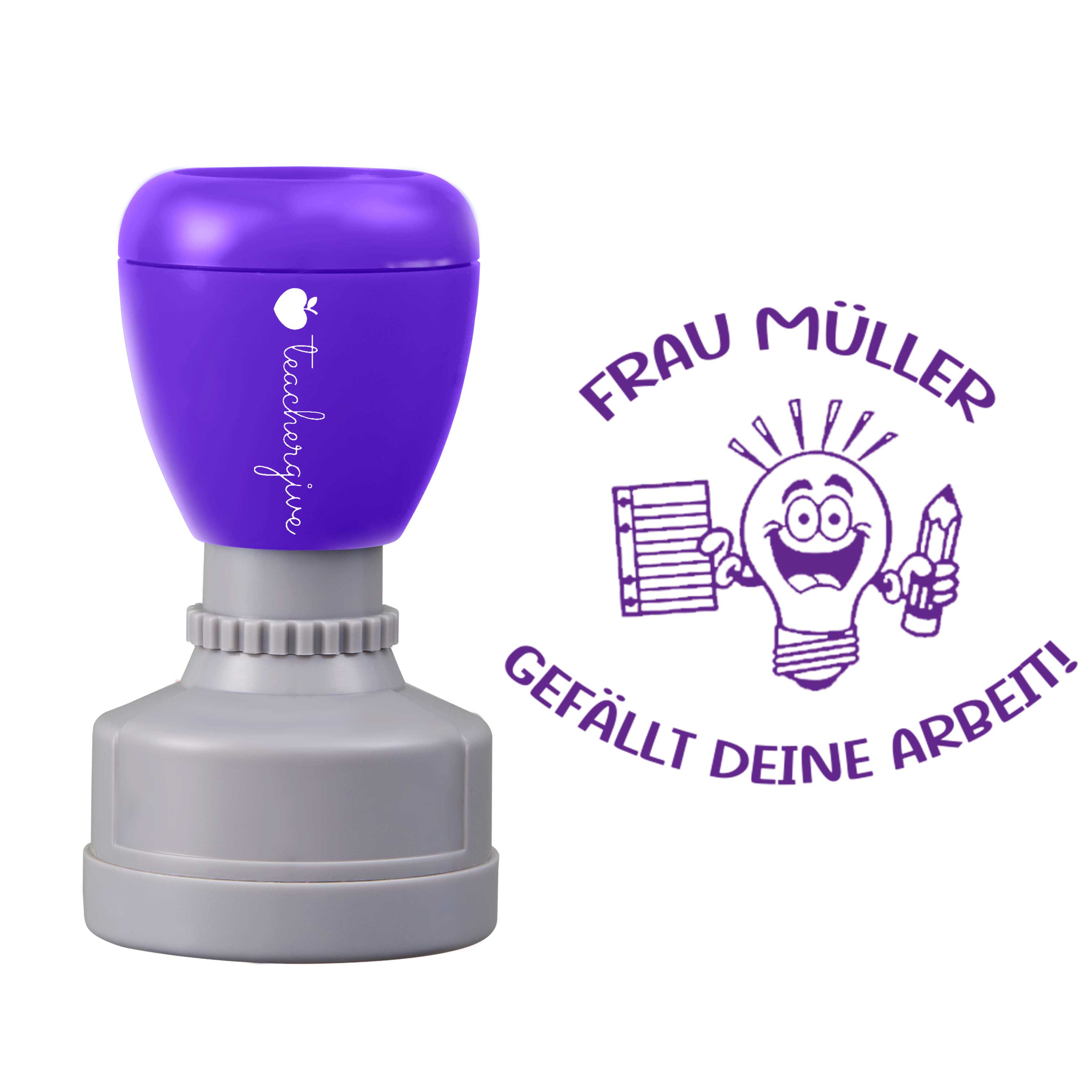 Personalisiert gefällt deine Arbeit Lehrer Stempel