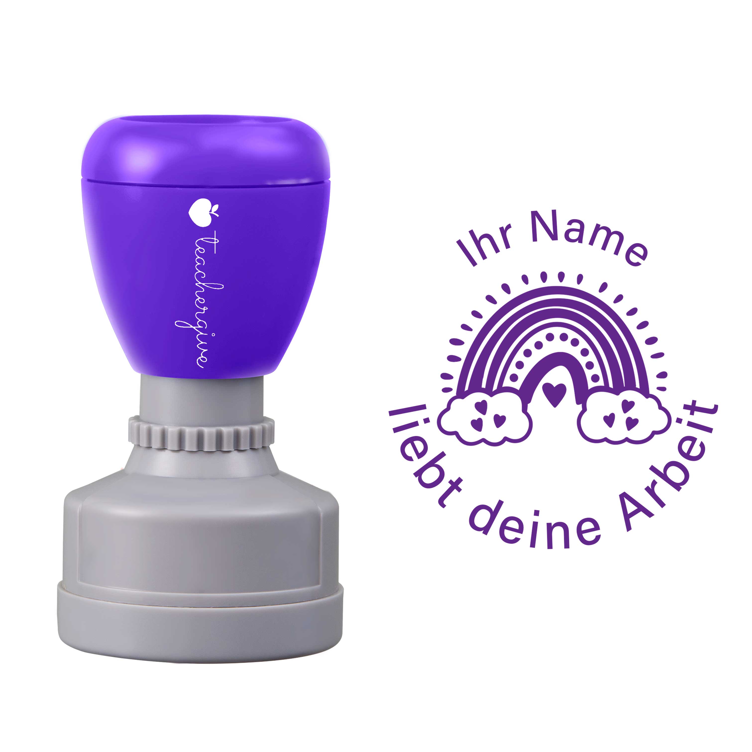 Personalisiert Name Liebt Deine Arbeit Lehrer Stempel