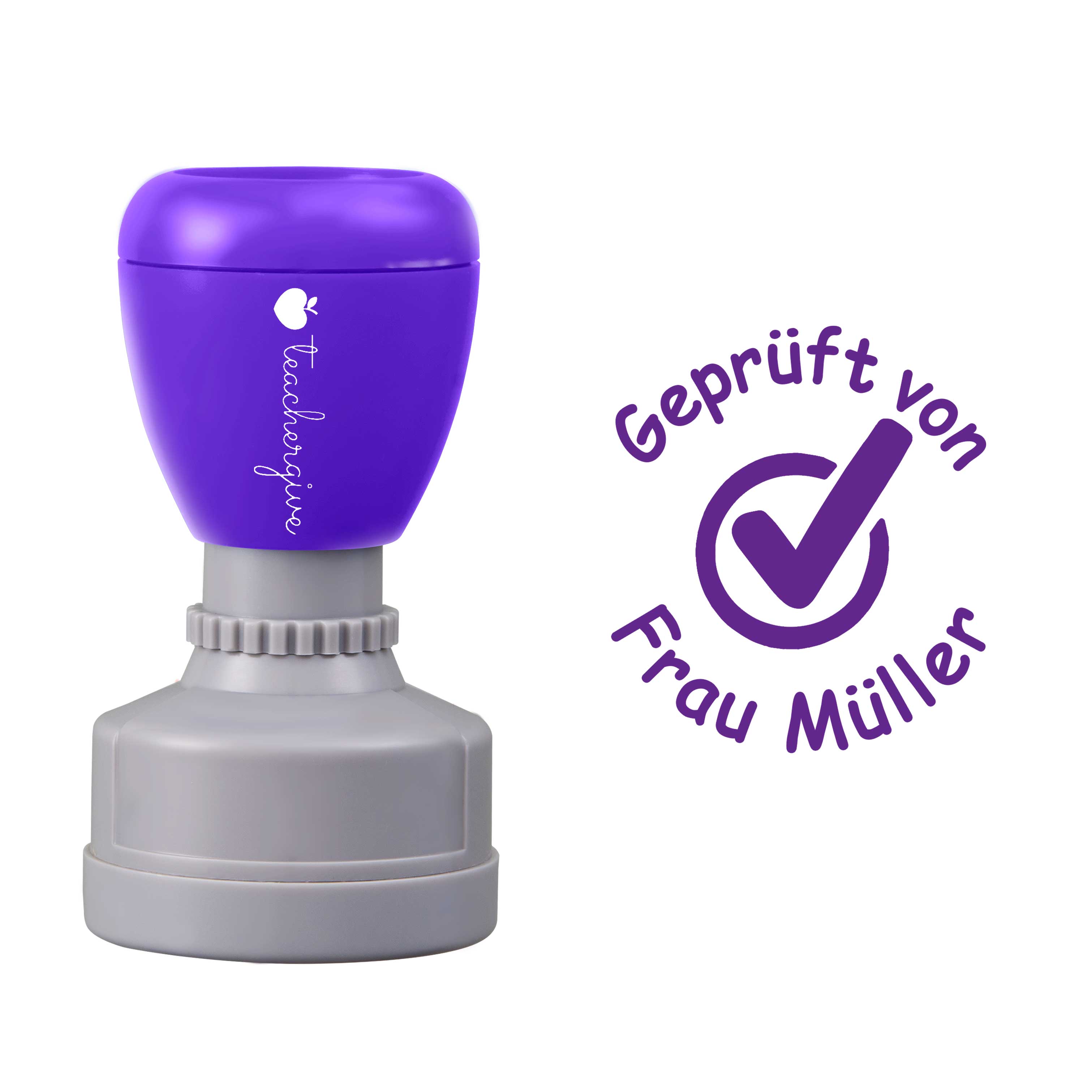 Personalisiert Geprüft Von Lehrer Stempel