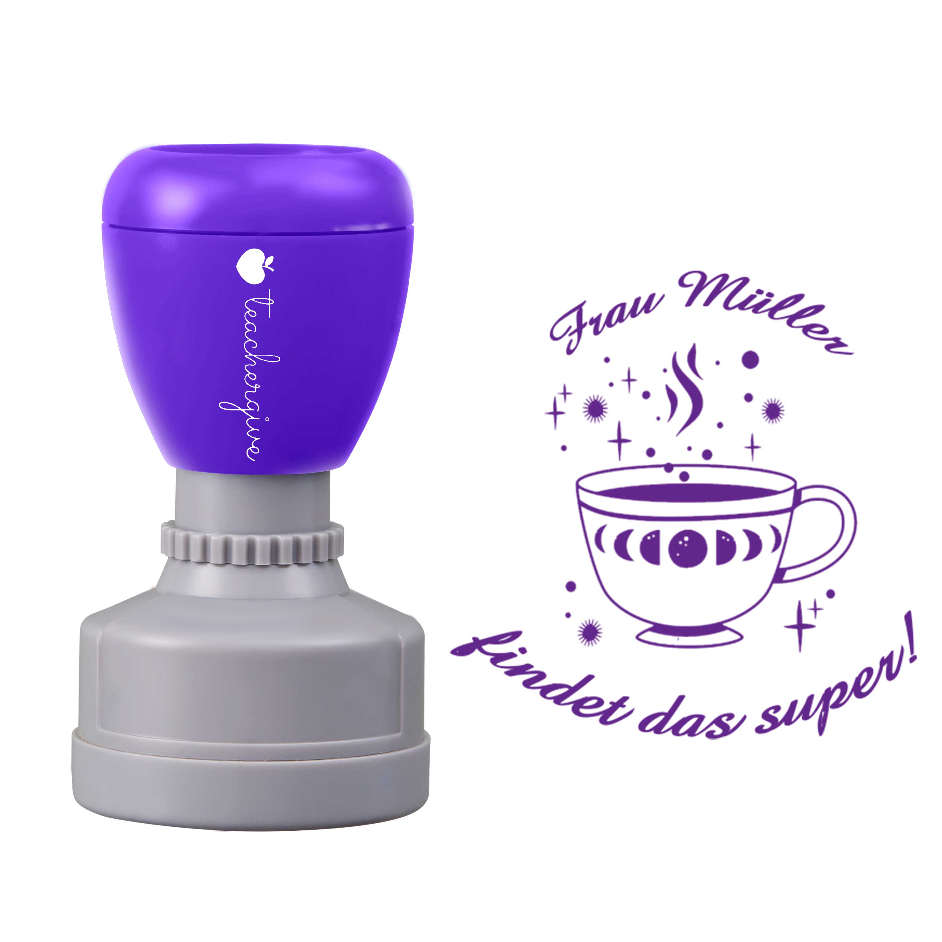 Personalisiert findet das super Lehrer Stempel