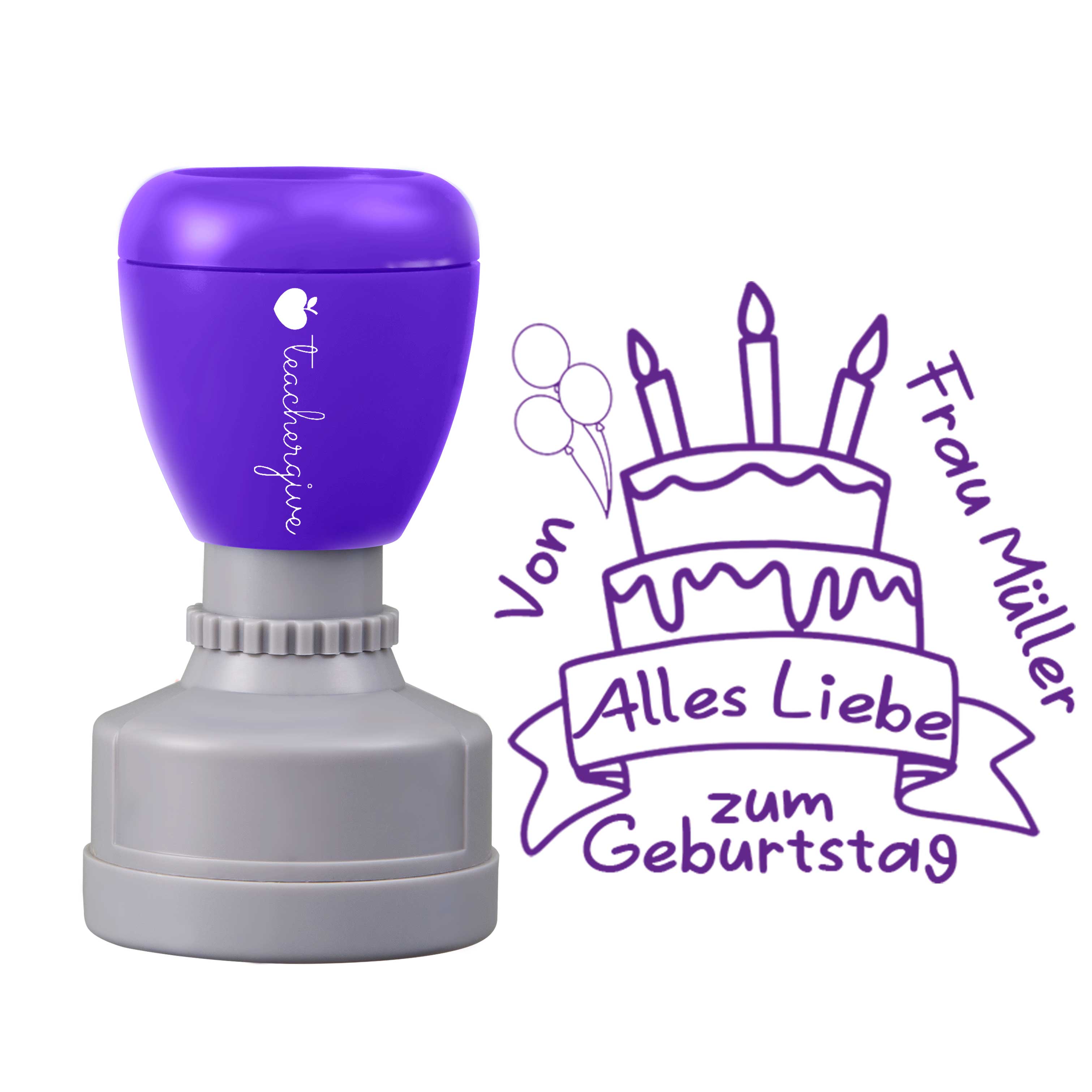 Personalisiert Name Alles Liebe zum Geburtstag Lehrer Stempel