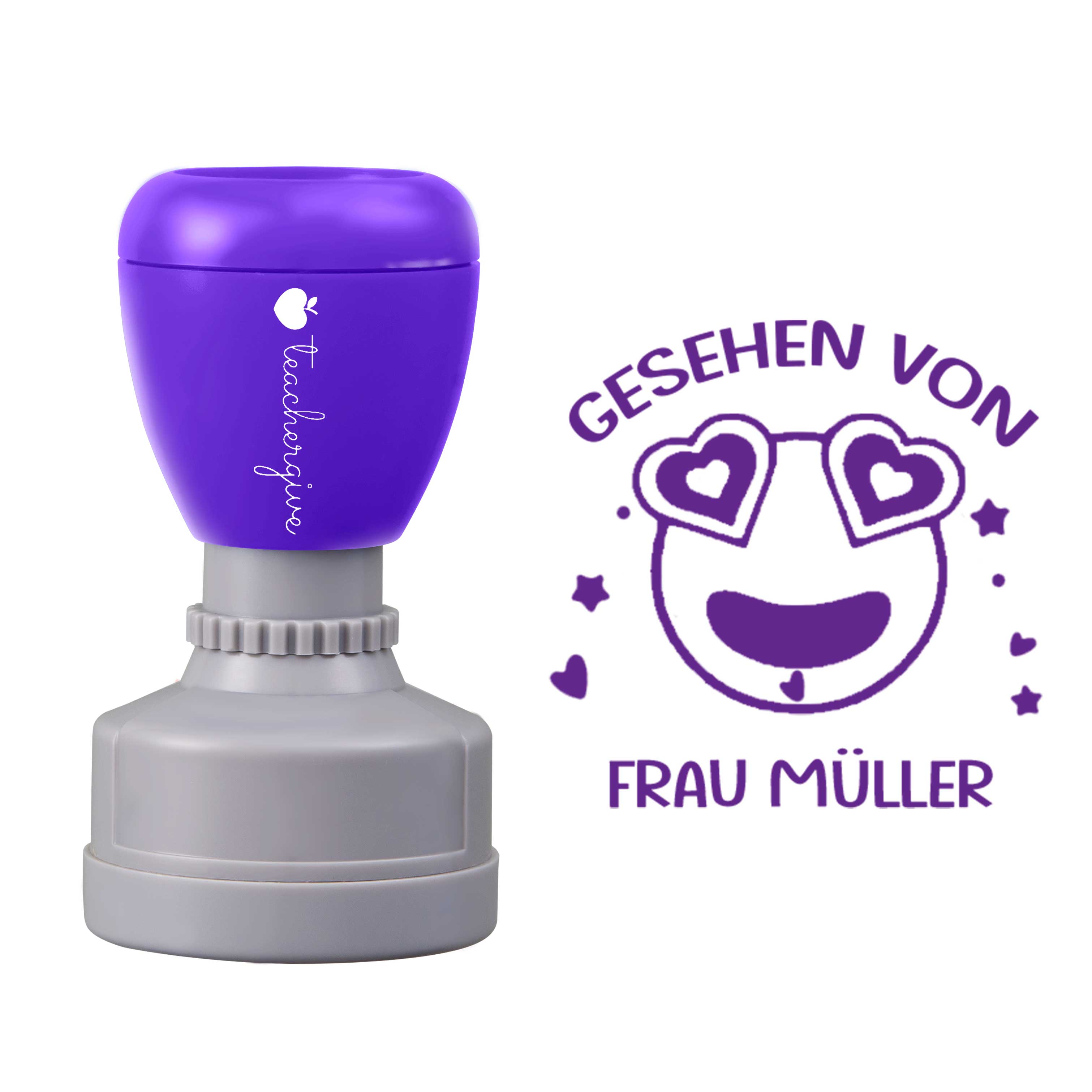 Personalisiert gesehen von Lehrer Stempel