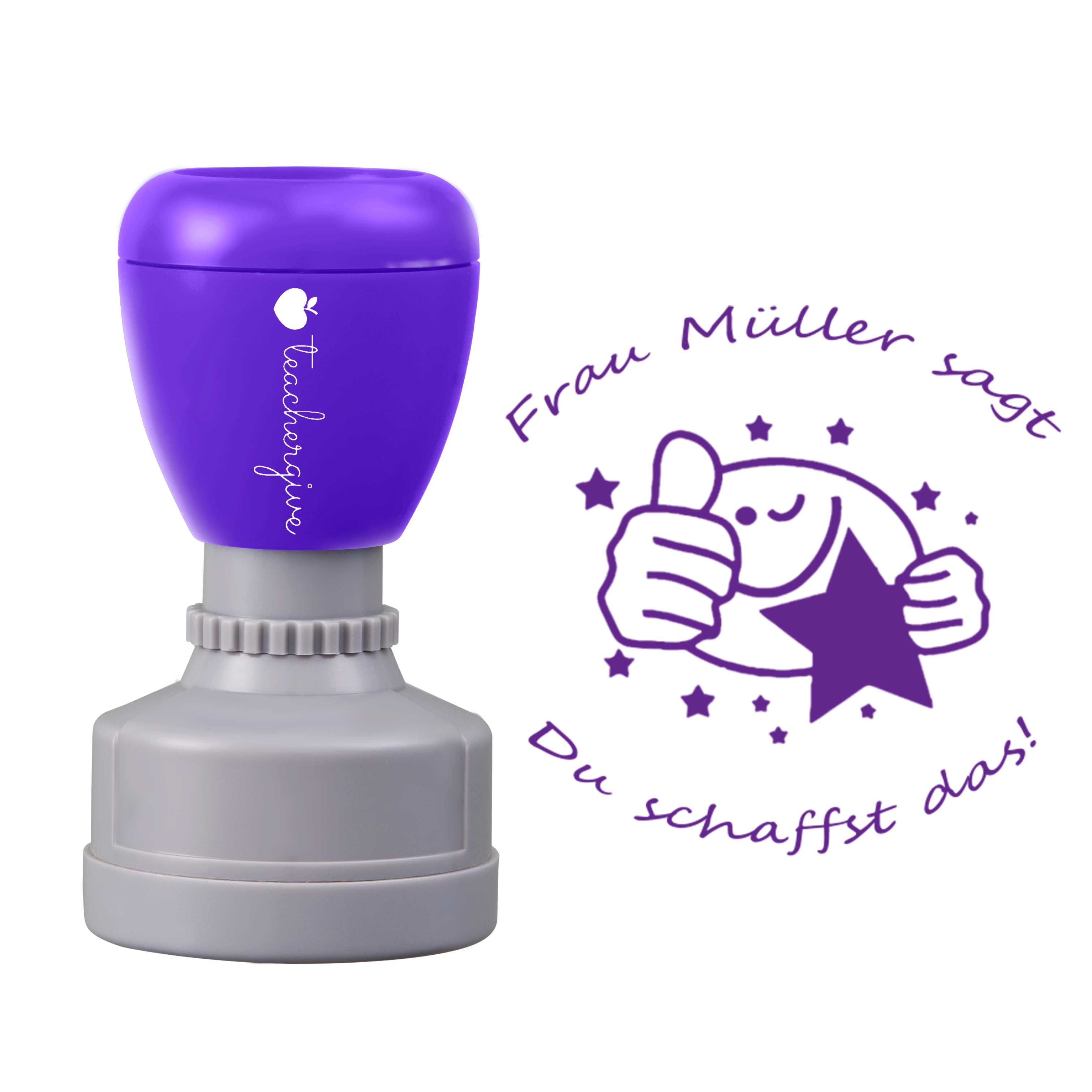 Personalisiert Name Sagt Du Schaffst Das Lehrer Stempel