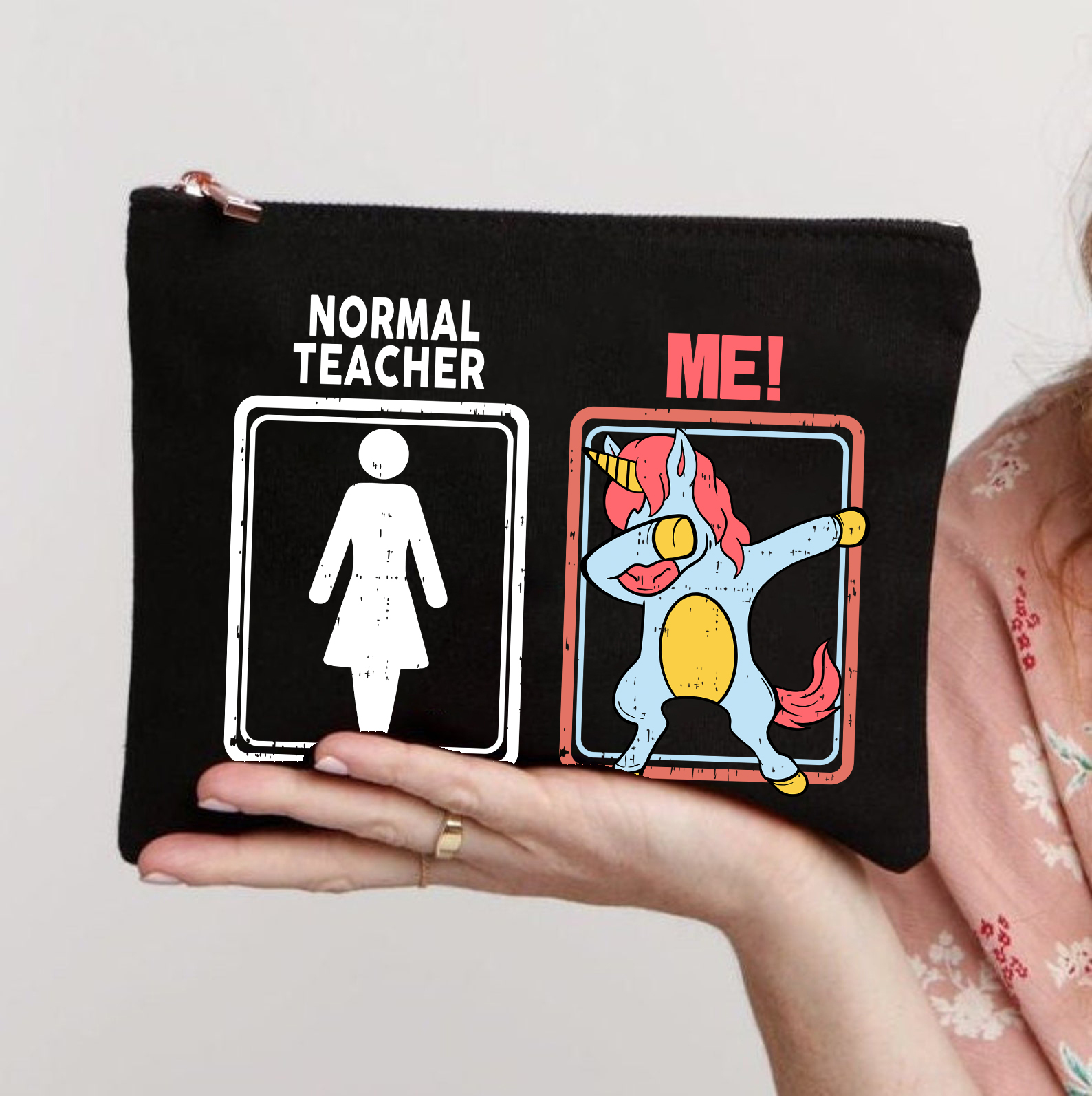 Unicorn Funny Teacher Makeup Bag