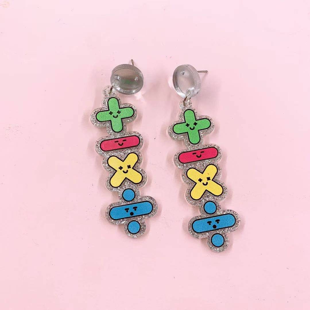 Subtracting Color Frosted Fashion Earrings
