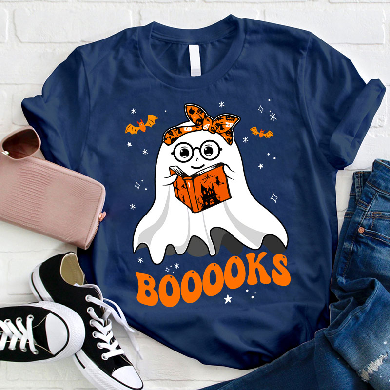 Halloween Ghost Loves BOOOOKS T-Shirt