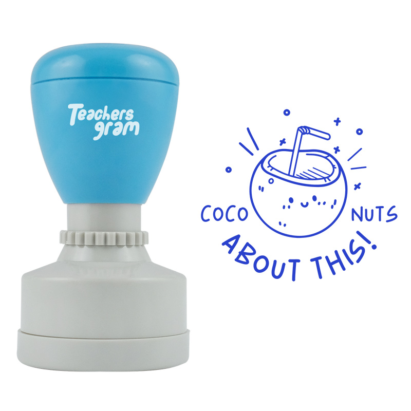 Kokosnüsse darüber Lehrer Stempel