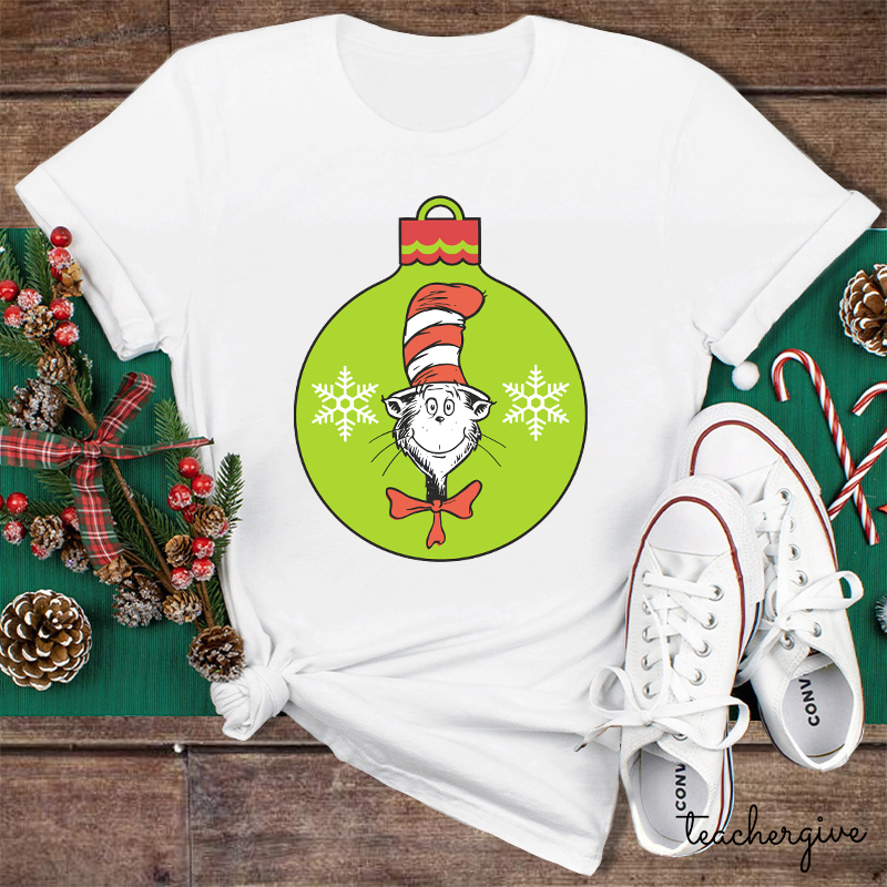 The Cat In The Hat Christmas Teacher T-Shirt