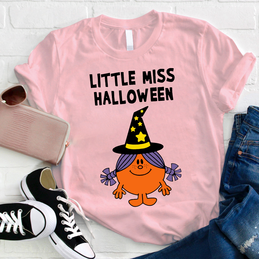 Little Miss Dress Like A Witch Halloween Teacher T-Shirt