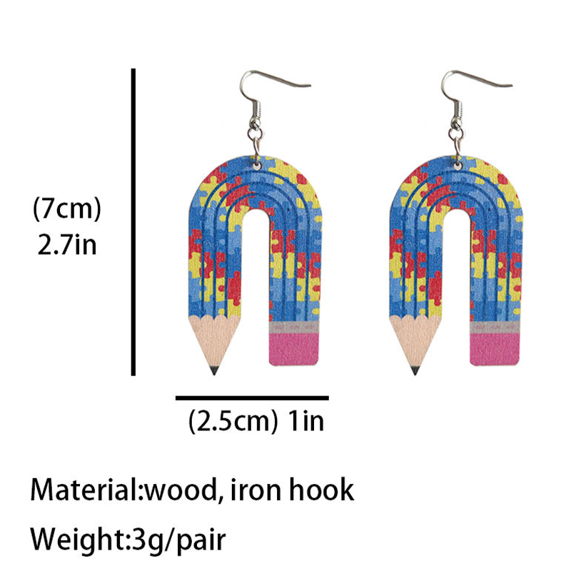 Leopard Print Pencil Earrings