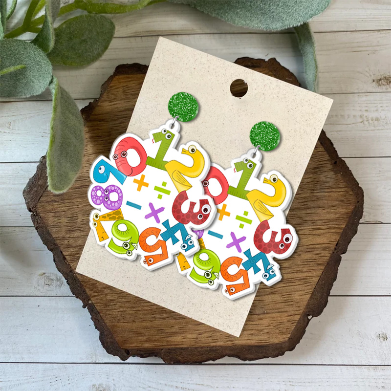 Animal Number  Acrylic  Earrings