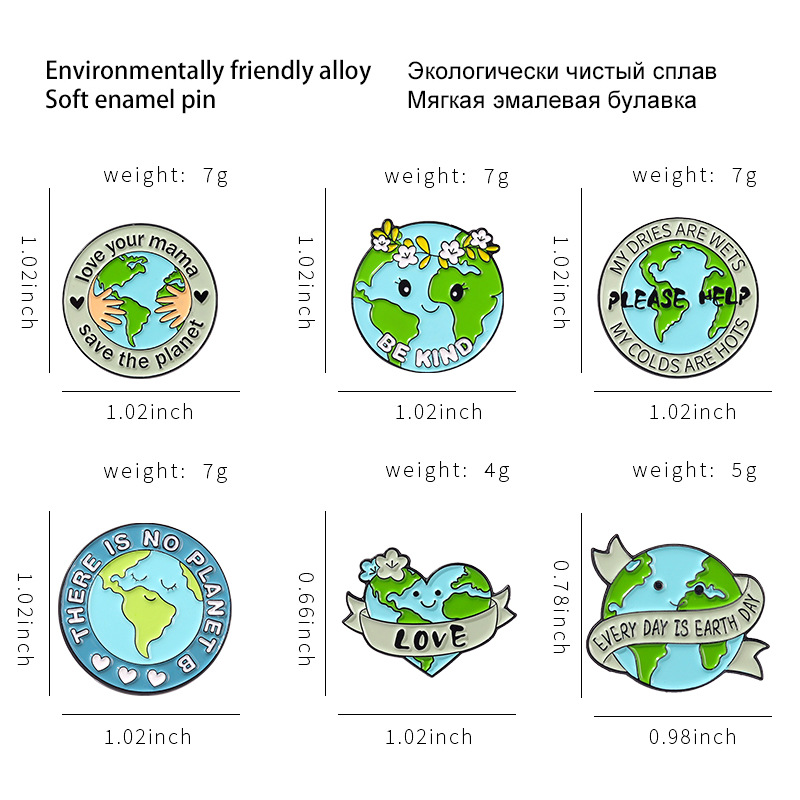 Sorge für die Umwelt der Erde Pin-Set