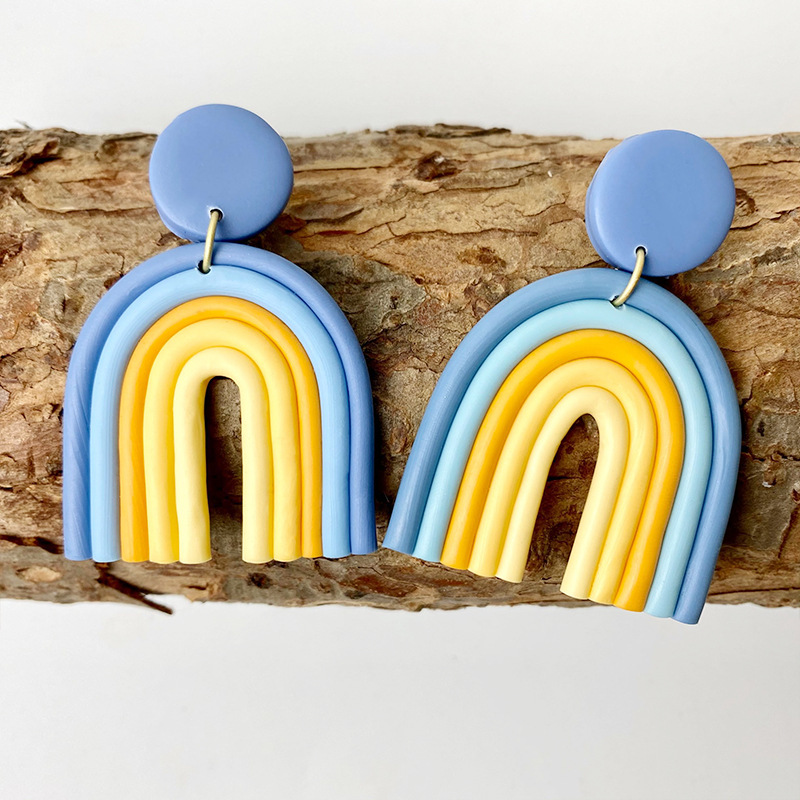 Clay Rainbow Fashion Earrings