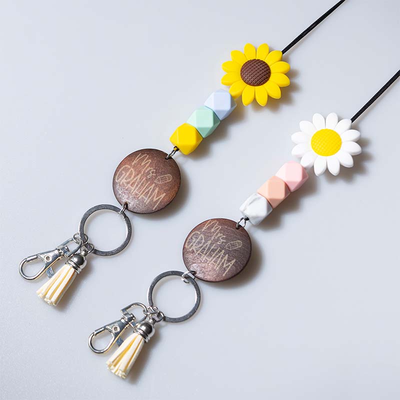 Personalized  Sunflower Lanyard