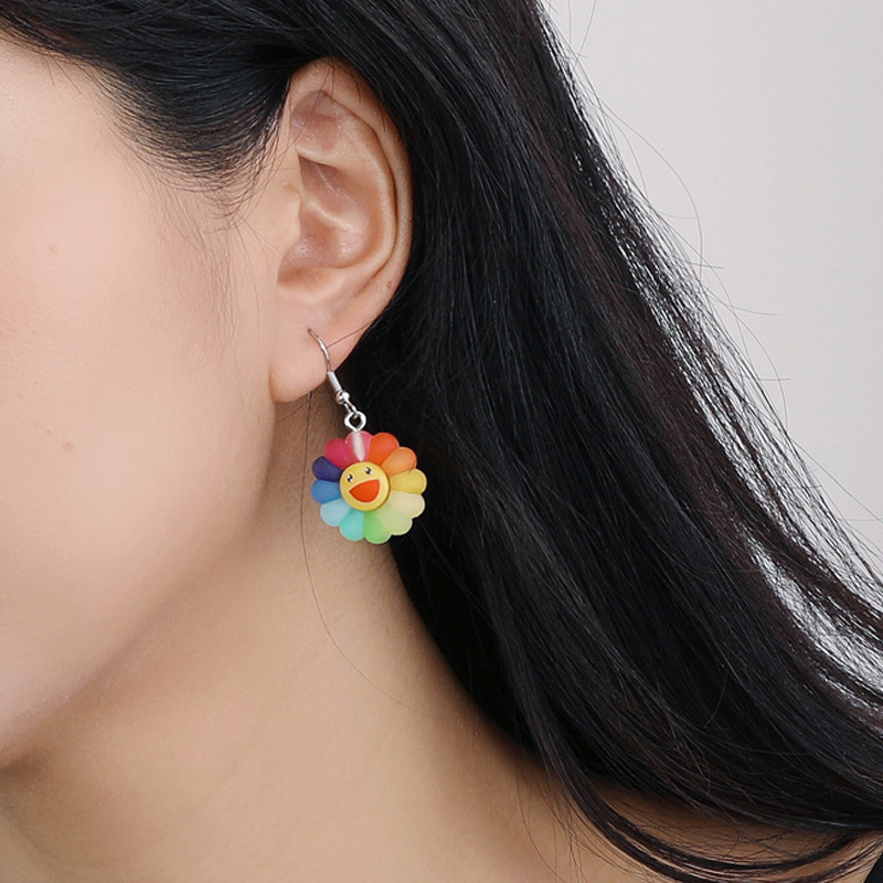 Cute Rainbow Flower Earrings