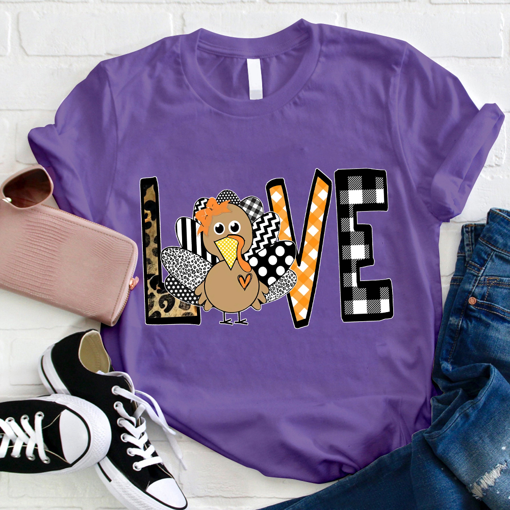 Show Your Love Turkey Teacher T-Shirt