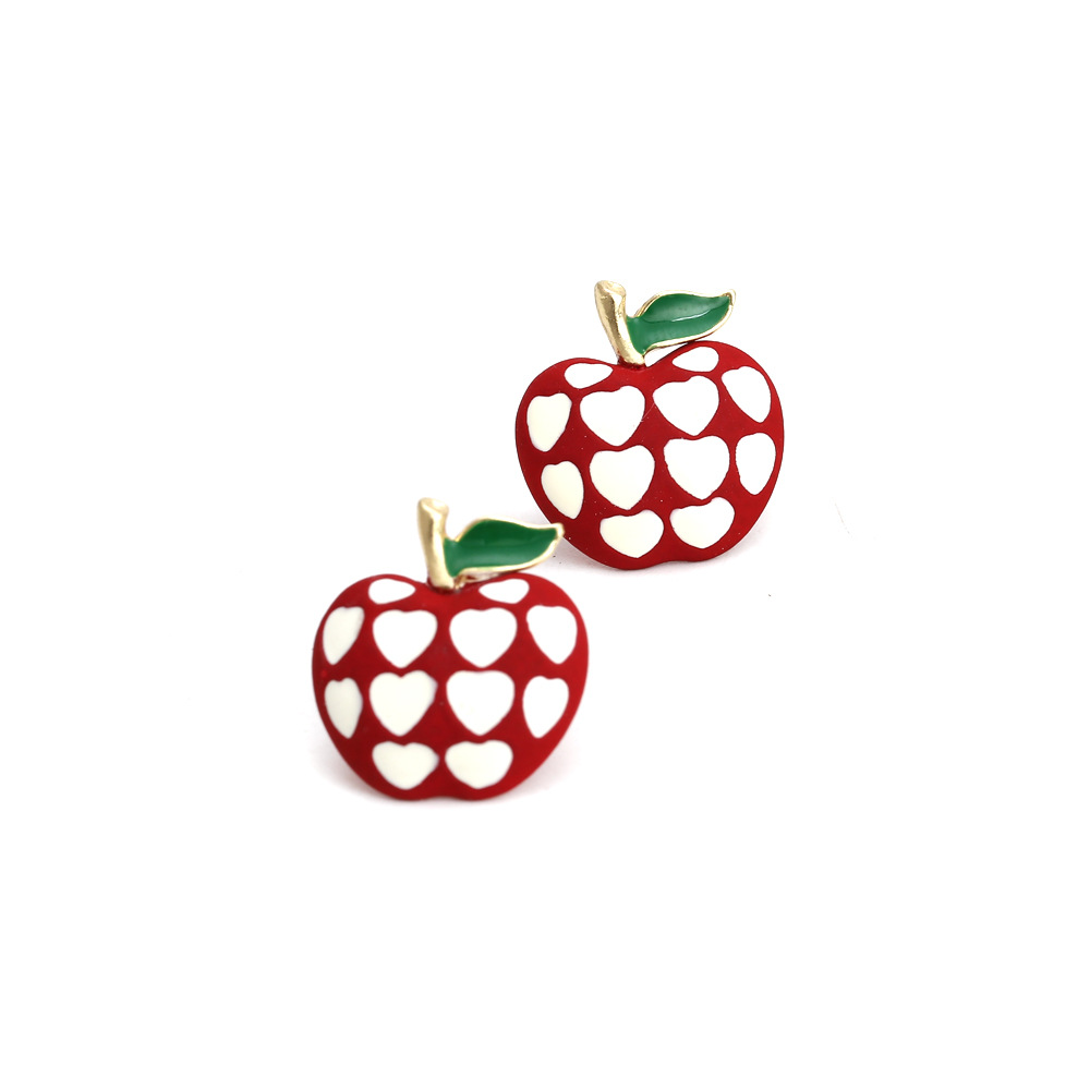 Apple Heart  Pattern  Metal Earrings