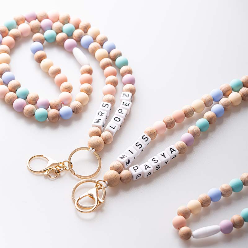 Personalized Colorful  Beads Lanyard