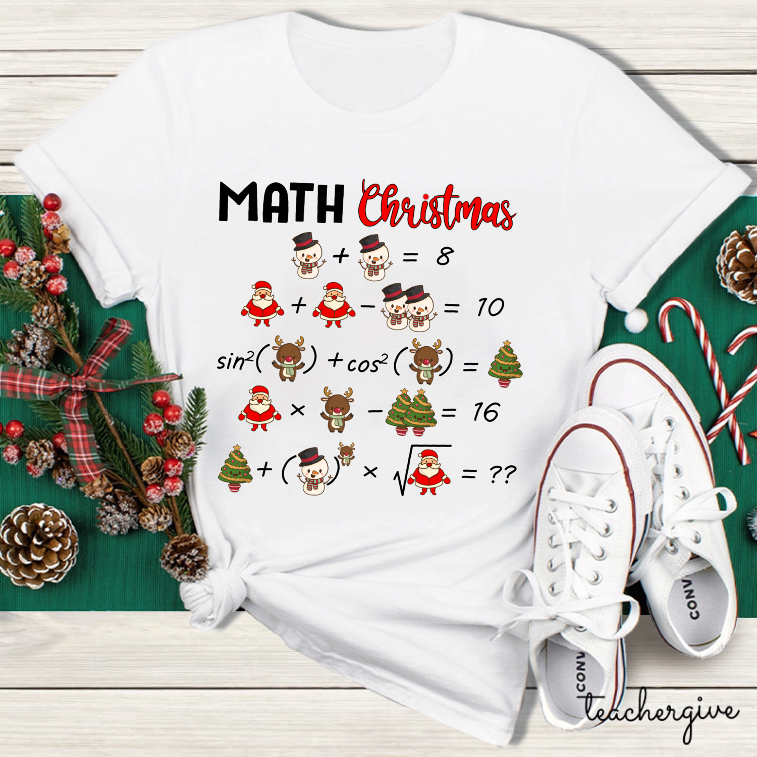 Math Christmas Teacher T-Shirt