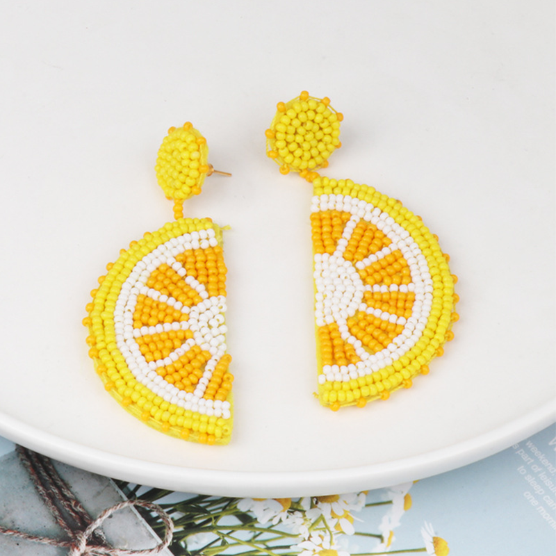 Lemon Bead Earrings
