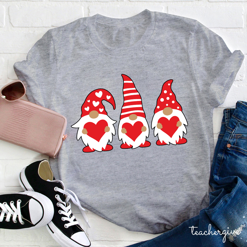 Three Love Gnomes Teacher T-Shirt