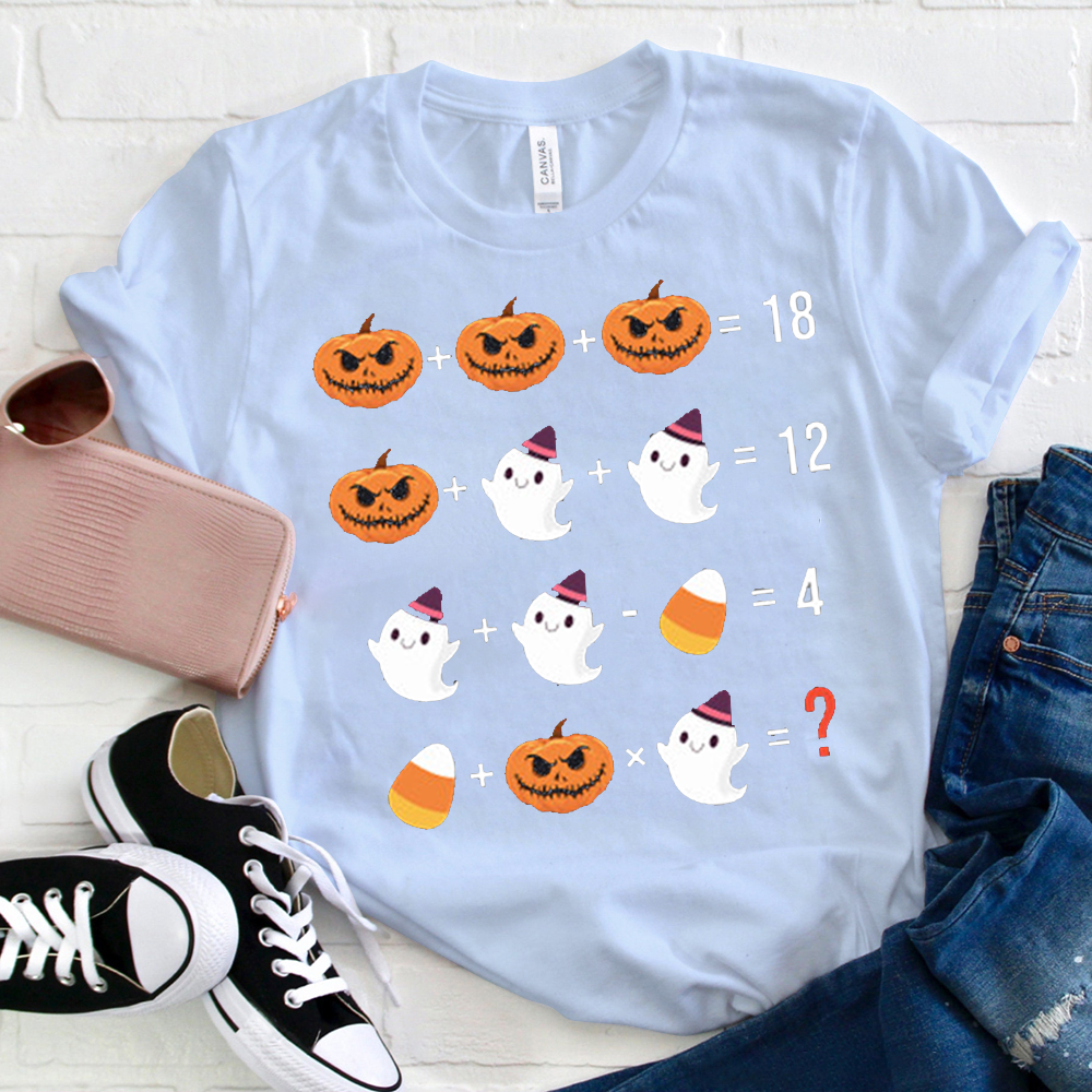 Pumpkin Ghost Candy Corn Mathematics T-Shirt