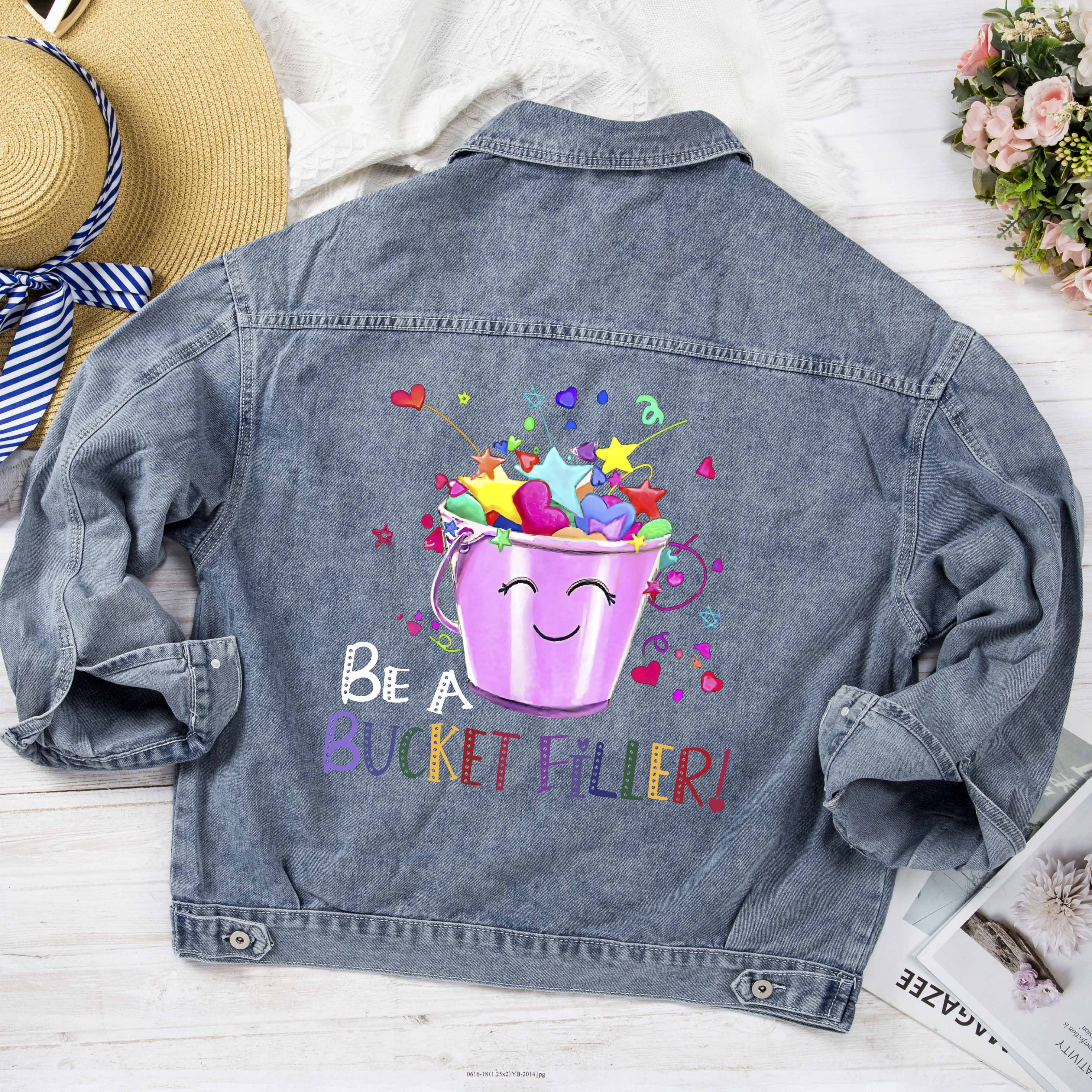 Be A Bucket Filler Cartoon Denim Jacket