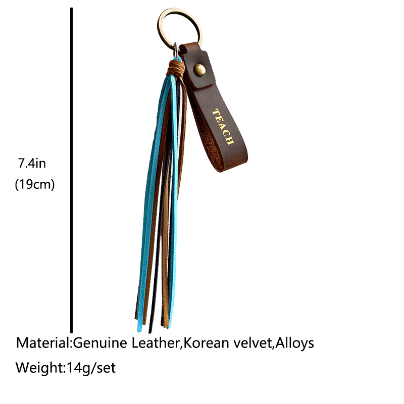 Personalized Leather Teacher Gift Keychain