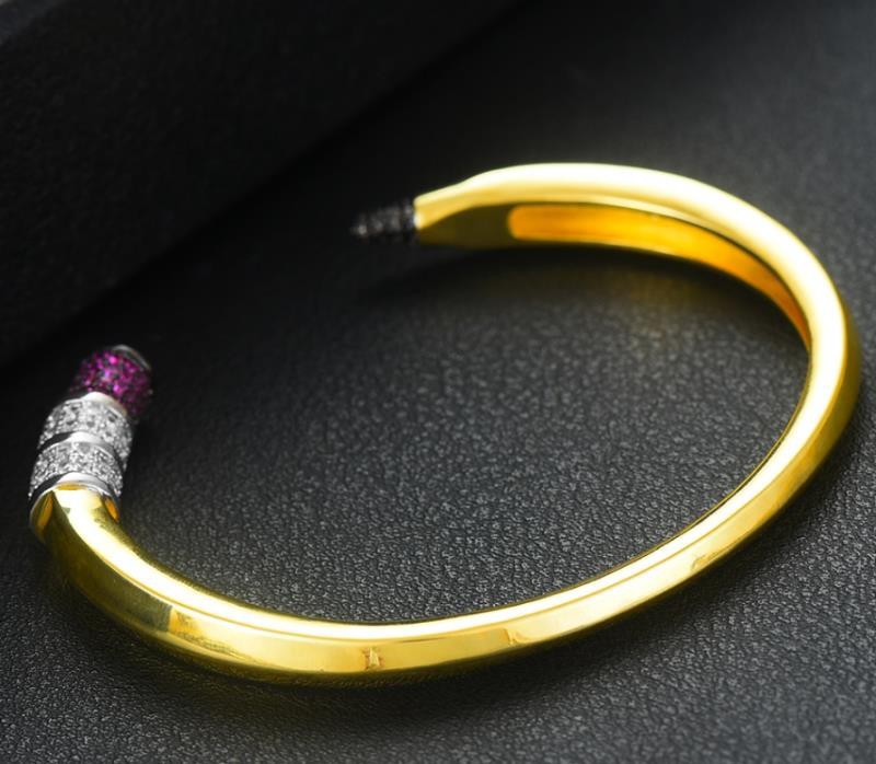 Gold Purple Zircon Bracelet