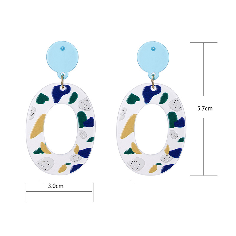 Multicolor Floral Geometric Acrylic  Earrings