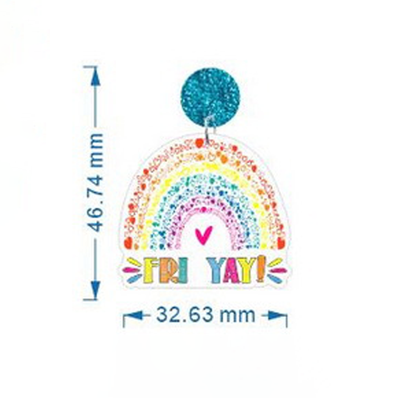 Fri Yay Rainbow  Acrylic  Earrings