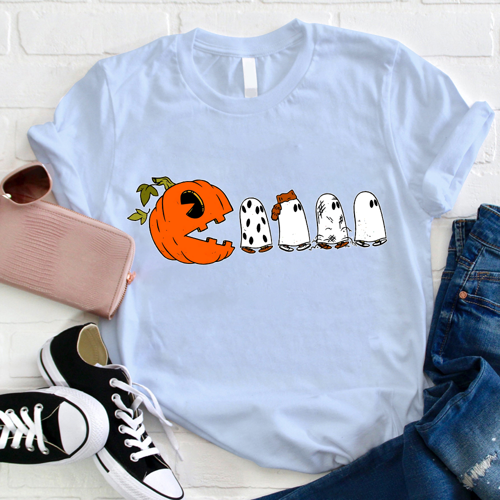 Pumpkin Ghost Pacman T-Shirt